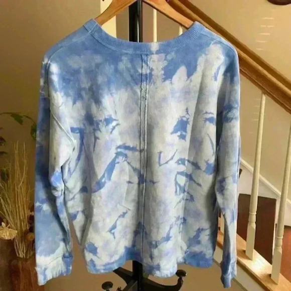 Soft Surroundings Blue White Tie Dye Sweatshirt Size M - Picture 1 of 10